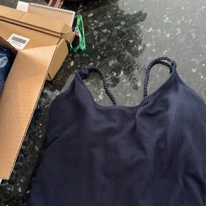 Old Navy Navy Blue One-Piece Swimsuit